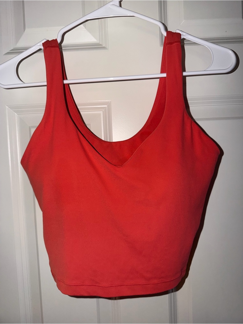 Lululemon Orange/Red Scoop Neck Crop Tank/Sport Bra Size 8